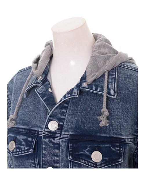 INGNI（イング）の「ニットデニムBIG／Gジャン（ジャケット/アウター・レディース・ﾌﾞﾙｰ/ｹﾐｶﾙ・M）」の5枚目の写真