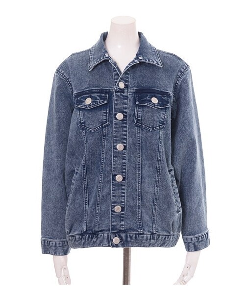 INGNI（イング）の「ニットデニムBIG／Gジャン（ジャケット/アウター・レディース・ﾌﾞﾙｰ/ｹﾐｶﾙ・M）」の8枚目の写真