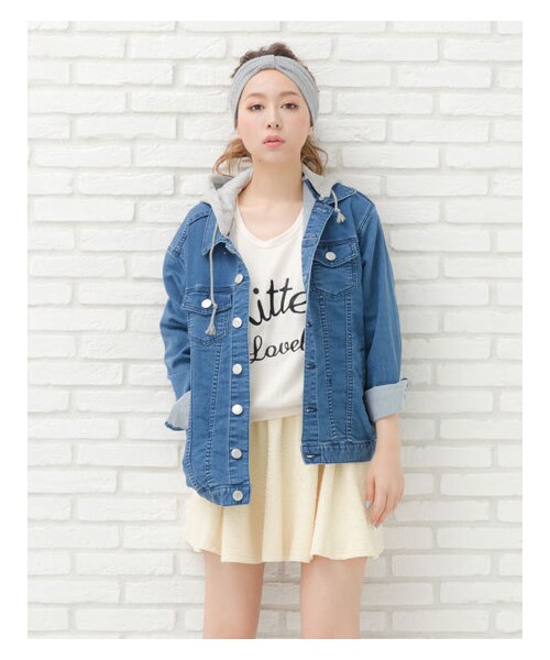 INGNI（イング）の「ニットデニムBIG／Gジャン（ジャケット/アウター・レディース・ﾌﾞﾙｰ/ｹﾐｶﾙ・M）」の11枚目の写真