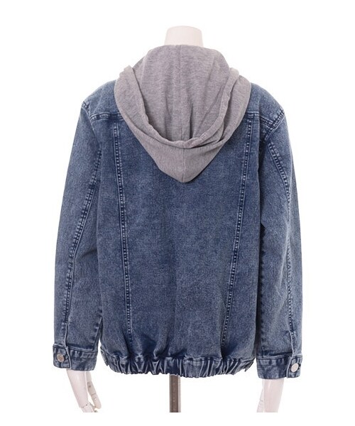 INGNI（イング）の「ニットデニムBIG／Gジャン（ジャケット/アウター・レディース・ﾌﾞﾙｰ/ｹﾐｶﾙ・M）」の4枚目の写真