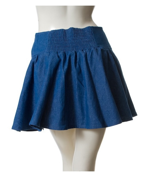 INGNI(イング)の「ハイウエストギャザーフレアキュロット(スカート・レディース・オフホワイト/ブルー/アイスブルー・M)」の3枚目の写真