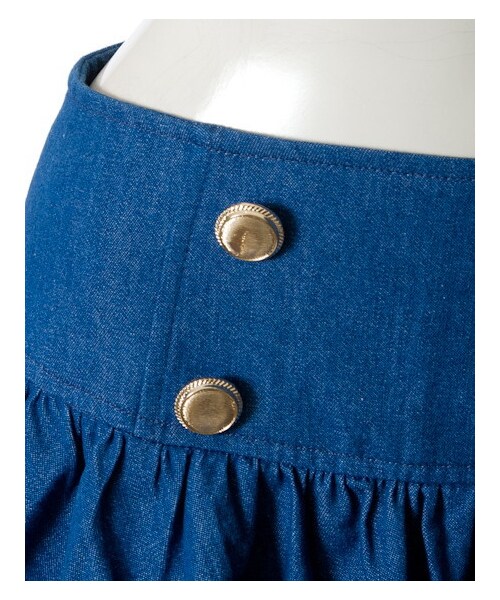 INGNI(イング)の「ハイウエストギャザーフレアキュロット(スカート・レディース・オフホワイト/ブルー/アイスブルー・M)」の4枚目の写真