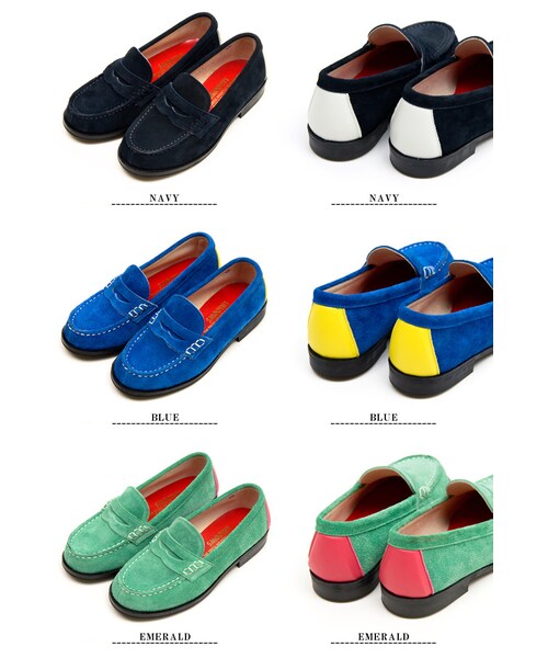 Smoothy(スムージー)の「SMOOTHY スムージー 子供服×HARUTA スウェードローファー 11ac-09(シューズ・キッズ・Navy/Blue/Emerald・17cm/18cm/19cm/20cm/21cm)」の2枚目の写真