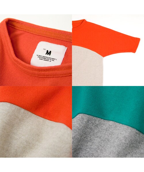Smoothy(スムージー)の「SMOOTHY スムージー 子供服 バイカラードルマンワンピ 11cs-06(トップス・キッズ・Orange/Emerald・S/M/L)」の3枚目の写真