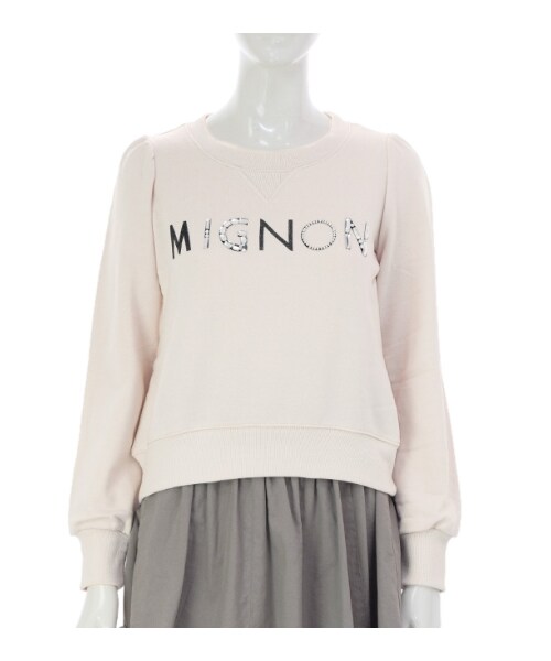 MAJESTIC LEGON（マジェスティックレゴン）の「♪ビジューロゴ裏毛PO（トップス・レディース・ネイビー/アイボリー/グレー・Free）」の2枚目の写真