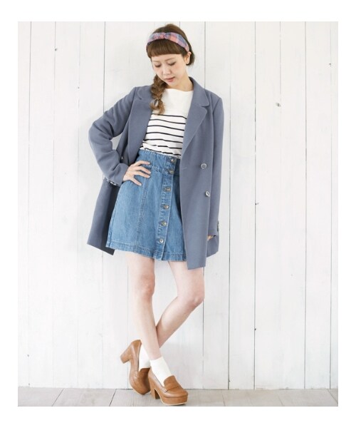 MAJESTIC LEGON(マジェスティックレゴン)の「【雑誌掲載】【入荷】♪チェスターコート(ジャケット/アウター・レディース・ベージュ/アイボリー/ネイビー/ブルー・Free)」の6枚目の写真