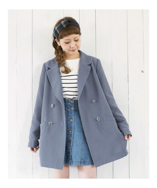 MAJESTIC LEGON(マジェスティックレゴン)の「【雑誌掲載】【入荷】♪チェスターコート(ジャケット/アウター・レディース・ベージュ/アイボリー/ネイビー/ブルー・Free)」の5枚目の写真