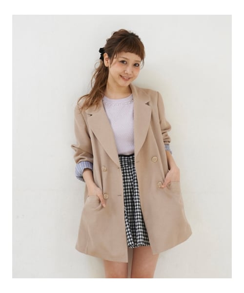 MAJESTIC LEGON(マジェスティックレゴン)の「【雑誌掲載】【入荷】♪チェスターコート(ジャケット/アウター・レディース・ベージュ/アイボリー/ネイビー/ブルー・Free)」の8枚目の写真