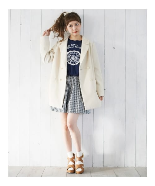 MAJESTIC LEGON(マジェスティックレゴン)の「【雑誌掲載】【入荷】♪チェスターコート(ジャケット/アウター・レディース・ベージュ/アイボリー/ネイビー/ブルー・Free)」の1枚目の写真