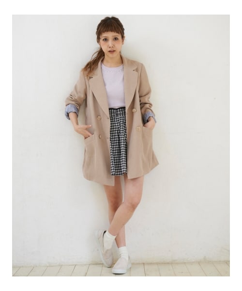 MAJESTIC LEGON(マジェスティックレゴン)の「【雑誌掲載】【入荷】♪チェスターコート(ジャケット/アウター・レディース・ベージュ/アイボリー/ネイビー/ブルー・Free)」の7枚目の写真