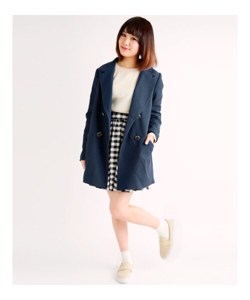 MAJESTIC LEGON(マジェスティックレゴン)の「【雑誌掲載】【入荷】♪チェスターコート(ジャケット/アウター・レディース・ベージュ/アイボリー/ネイビー/ブルー・Free)」の11枚目の写真