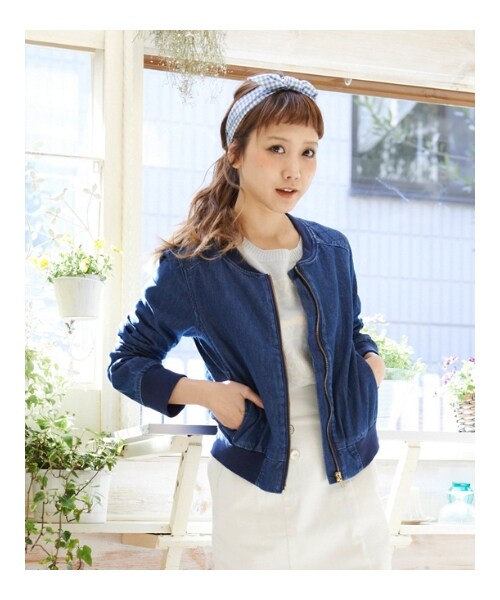 MAJESTIC LEGON（マジェスティックレゴン）の「♪デニムブルゾン（ジャケット/アウター・レディース・ブルー/サックス・Free）」の8枚目の写真