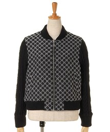 ricori | Flower jacquard knit sleeve blouson(ジャケット/アウター)