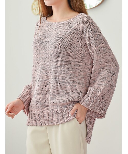 bodurine(ボドゥリネ)の「ぼかしニット*全4色*(ニット/セーター・レディース・핑크/화이트/블루/그외・one size)」の1枚目の写真