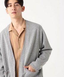 RAGEBLUE | 配色ジャガードノーカラーカーディガン(トップス)