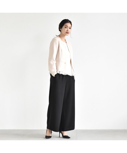 kaene（カエン）の「005301 / ツイードパールジャケット（ノーカラー 
