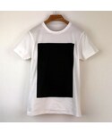 no brand | 角図Tシャツ_白／スリムシルエット(T恤)