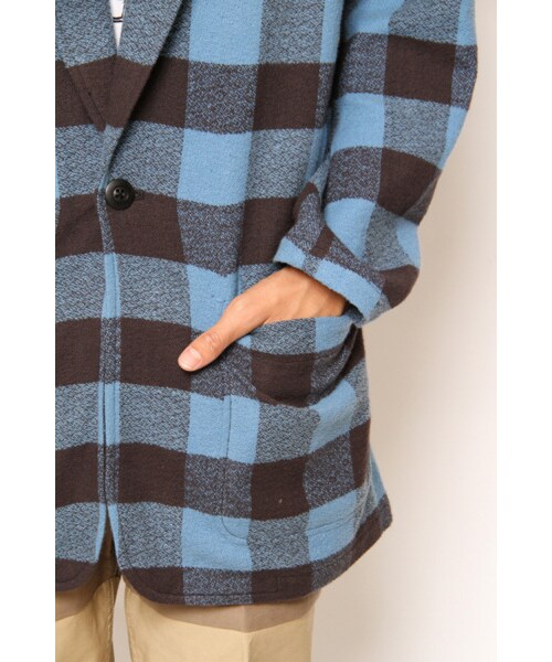 DOARAT（ドゥアラット）の「SHAWL COLLAR CHECK JACKET（その他・メンズ・SAX/RED/CHARCOAL・S/M/L/XL）」の9枚目の写真