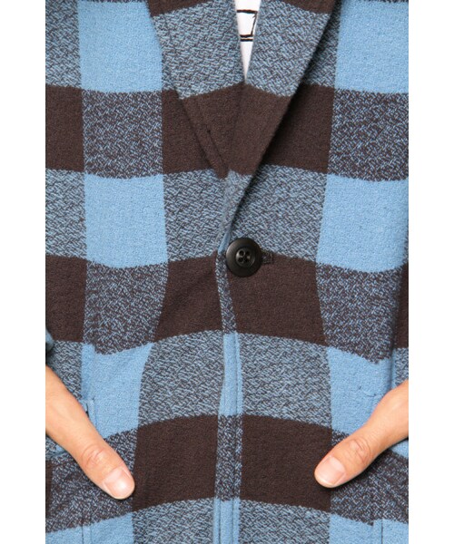 DOARAT（ドゥアラット）の「SHAWL COLLAR CHECK JACKET（その他・メンズ・SAX/RED/CHARCOAL・S/M/L/XL）」の8枚目の写真