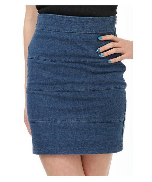 LIPSERVICE（リップサービス）の「カットハイウエスト スカート（スカート・レディース・インディゴ/ブリーチ・S/M）」の2枚目の写真