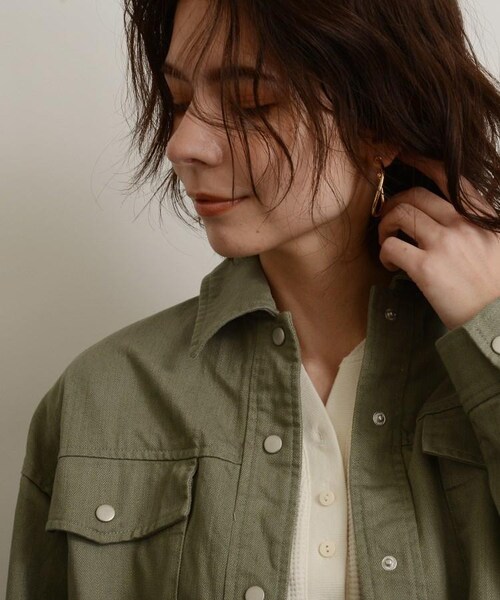 OZOC(オゾック)の「コットンサファリジャケット(ジャケット/アウター・レディース・カーキ(027)・38(M))」の5枚目の写真