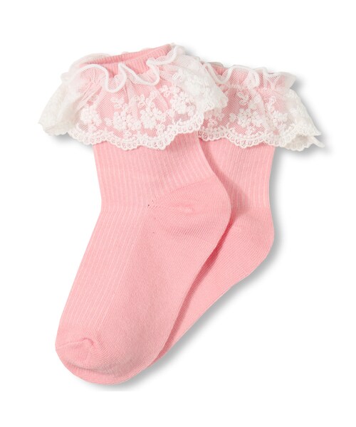 BRANSHES（ブランシェス）の「レースフリルソックス（ソックス/靴下・キッズ・アイボリー/ピンク/ブラック・9cm～21cm）」の3枚目の写真