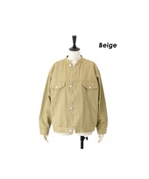 Sheson | Sheson(シーズン) select ビッグサイズツイルジャケット(ノーカラージャケット)