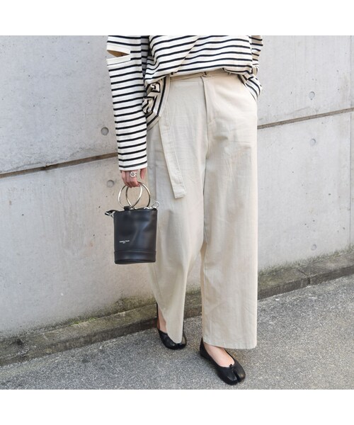 no brand（ノーブランド）の「[ NEW ]ベルトコットンワイドPT（その他パンツ・レディース・その他）」の2枚目の写真