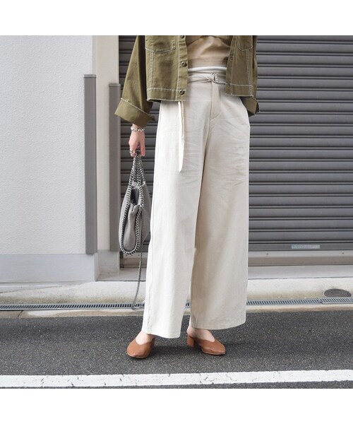 no brand（ノーブランド）の「[ NEW ]ベルトコットンワイドPT（その他パンツ・レディース・その他）」の6枚目の写真