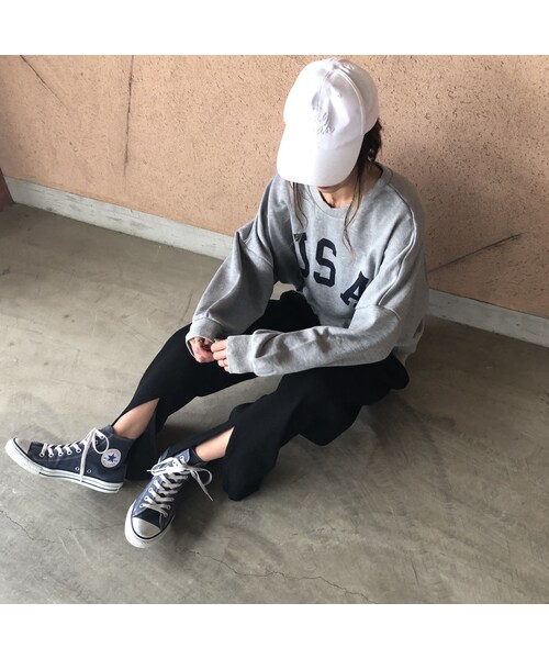 copine(コピン)の「再入荷!サーマルワッフル裾スリットワイドパンツ(2color)(その他パンツ・レディース・その他)」の10枚目の写真