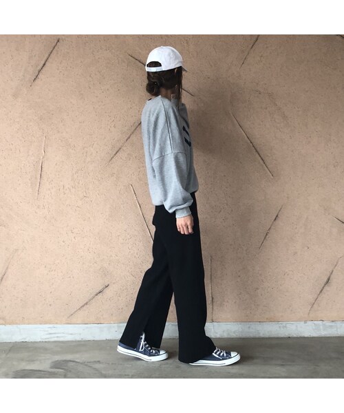 copine(コピン)の「再入荷!サーマルワッフル裾スリットワイドパンツ(2color)(その他パンツ・レディース・その他)」の9枚目の写真