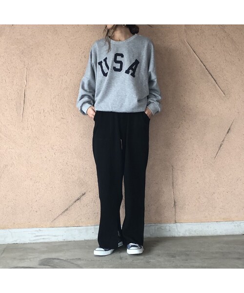 copine(コピン)の「再入荷!サーマルワッフル裾スリットワイドパンツ(2color)(その他パンツ・レディース・その他)」の8枚目の写真