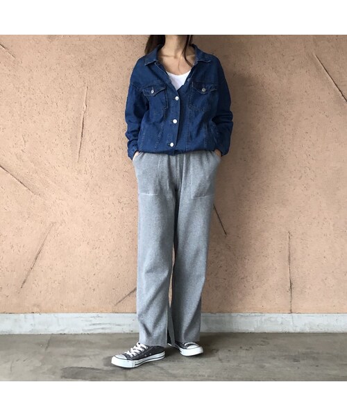 copine(コピン)の「再入荷!サーマルワッフル裾スリットワイドパンツ(2color)(その他パンツ・レディース・その他)」の4枚目の写真