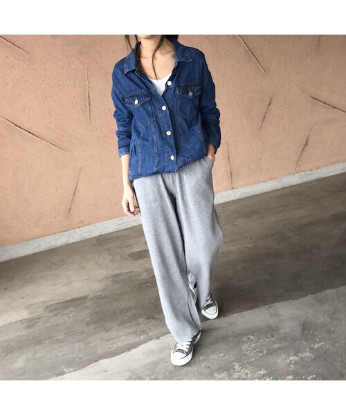 copine(コピン)の「再入荷!サーマルワッフル裾スリットワイドパンツ(2color)(その他パンツ・レディース・その他)」の2枚目の写真