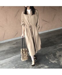 copine | 再入荷！とろみレーヨンスキッパーロングシャツ/ワンピース(3color)【クリックポスト対象商品】(シャツ/ブラウス)