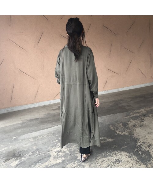 copine（コピン）の「再入荷！とろみレーヨンスキッパーロングシャツ/ワンピース(3color)【クリックポスト対象商品】（シャツ/ブラウス・レディース・その他）」の9枚目の写真