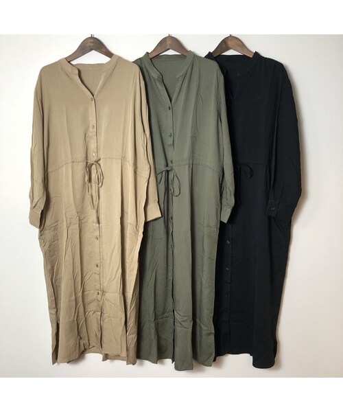 copine（コピン）の「再入荷！とろみレーヨンスキッパーロングシャツ/ワンピース(3color)【クリックポスト対象商品】（シャツ/ブラウス・レディース・その他）」の13枚目の写真