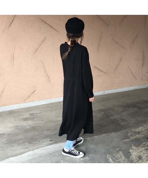 copine（コピン）の「再入荷！とろみレーヨンスキッパーロングシャツ/ワンピース(3color)【クリックポスト対象商品】（シャツ/ブラウス・レディース・その他）」の4枚目の写真