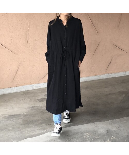 copine（コピン）の「再入荷！とろみレーヨンスキッパーロングシャツ/ワンピース(3color)【クリックポスト対象商品】（シャツ/ブラウス・レディース・その他）」の2枚目の写真