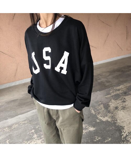 copine（コピン）の「再入荷！USAロゴボリュームスウェット(2color)【クリックポスト対象商品】（スウェット・レディース・その他）」の6枚目の写真