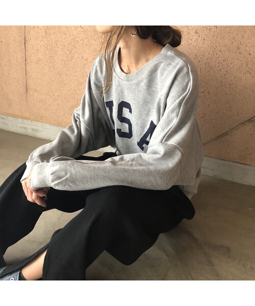 copine（コピン）の「再入荷！USAロゴボリュームスウェット(2color)【クリックポスト対象商品】（スウェット・レディース・その他）」の5枚目の写真