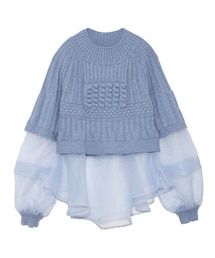 FURFUR | FUR FUR シアーぺプラム付き立体編みPL(ニット/セーター)