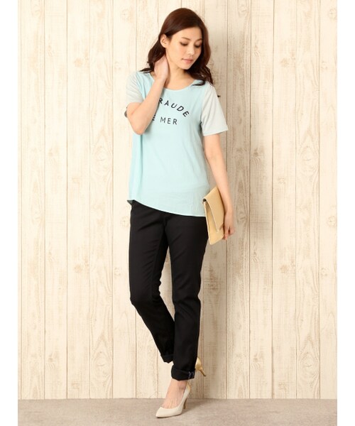 qualite(カリテ)の「ロゴシフォンカットソー【GINGER2014年05月号P.195掲載】(トップス・レディース・グレー/ミント/ホワイト・F)」の6枚目の写真