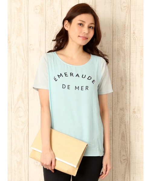 qualite(カリテ)の「ロゴシフォンカットソー【GINGER2014年05月号P.195掲載】(トップス・レディース・グレー/ミント/ホワイト・F)」の3枚目の写真