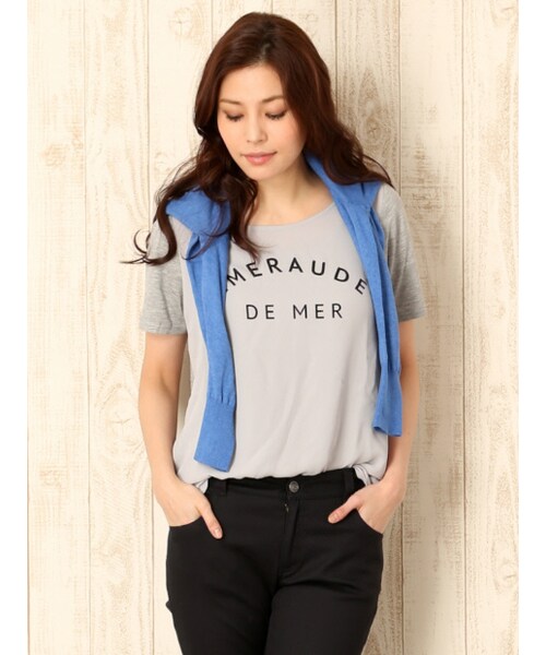 qualite(カリテ)の「ロゴシフォンカットソー【GINGER2014年05月号P.195掲載】(トップス・レディース・グレー/ミント/ホワイト・F)」の2枚目の写真