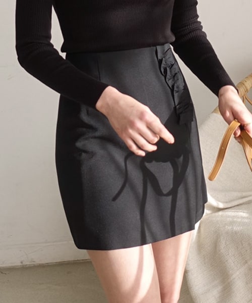 DHOLIC（ディーホリック）の「フリルミニスカート（スカート・レディース・ホワイト/ブラック/パープル・S/M）」の2枚目の写真