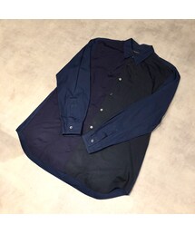 COMME des GARCONS HOMME PLUS | COMME des GARCONS HOMME PLUS - Navy × Purple バイカラー切り替え長袖シャツ(シャツ/ブラウス)