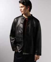 BRUNABOINNE チャイナコーチジャケット BRUNABOINNE - サイズ2！BRU NA BOINNE レザーチャイナジャケットの