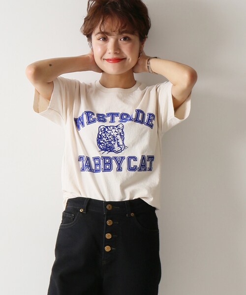 Spick & Span（スピックアンドスパン）の「≪予約≫【MIXTA】Tシャツ (TABBY CAT 19)◆（トップス・ブラック/フリー）」の2枚目の写真