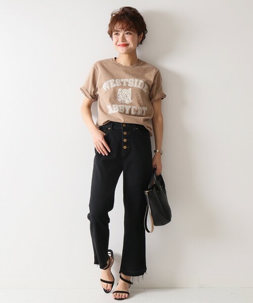 Spick & Span（スピックアンドスパン）の「≪予約≫【MIXTA】Tシャツ (TABBY CAT 19)◆（トップス・ブラック/フリー）」の8枚目の写真